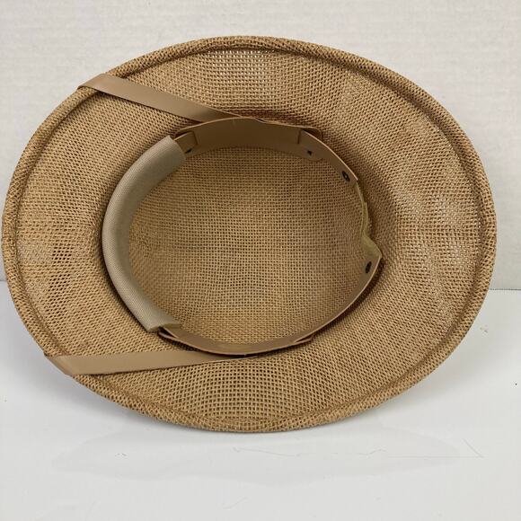 R&R Woven Safari Pith Helmet Hat Tan Outdoor Sun Protection Adventurer Explorer - Picture 5 of 11